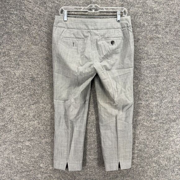 Loft Dress Pants Women 4 Gray Mid Rise Pleated Marisa Straight Pockets Wool - Picture 2 of 8